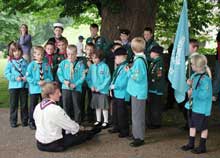 Beaver Scouts including a Arundel Beaver at the District AGM