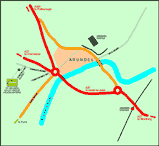 Map showing location of 1st Arundel HQ